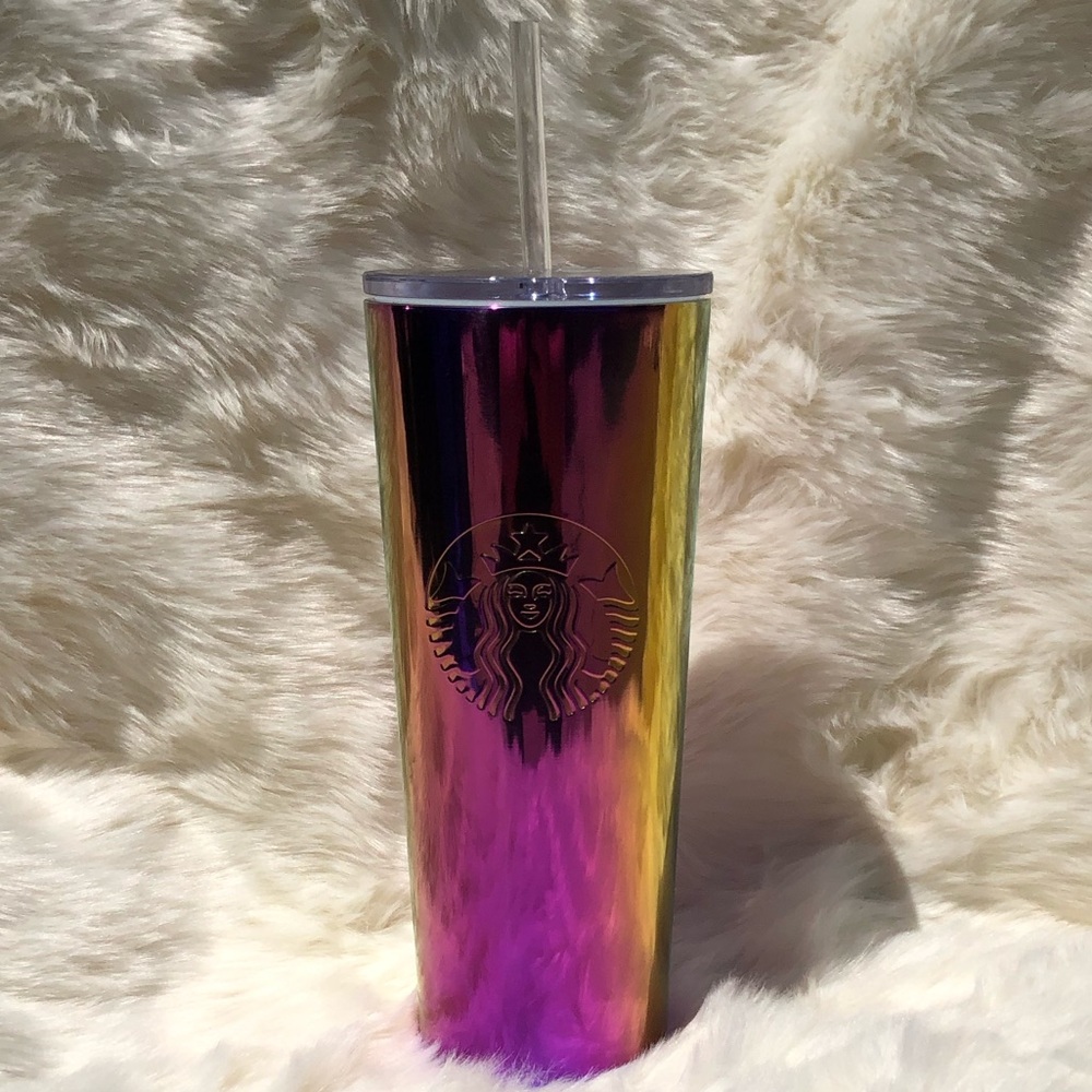 Starbucks Rainbow Metallic Iridescent Steel Cup